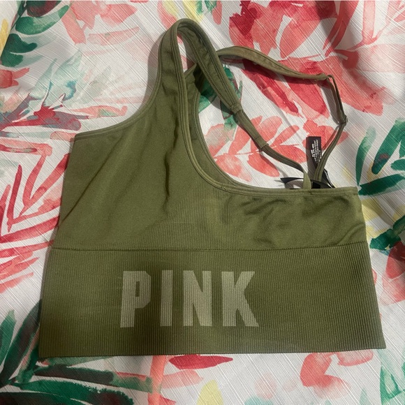 PINK Women’s Olive Green Victoria Secret Sports Bra Size Medium - Picture 5 of 5